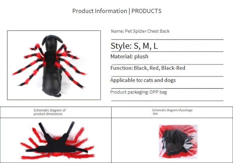 Unisex Pet Halloween Christmas Chest Back Creative Cat Dog Small Dog Spider Costume_voghion.com