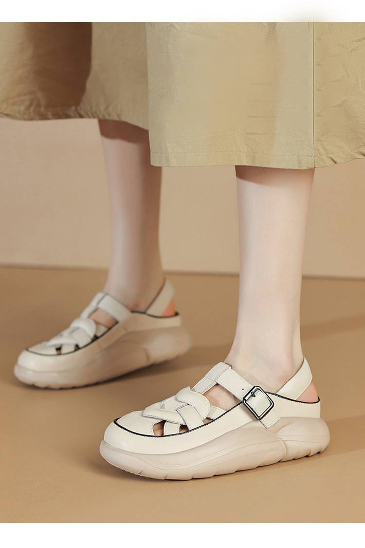 cameido Questi sandali presentano un design intrecciato e traforato, una suola spessa con plateau e sono adatti per gli sport casual._voghion.com