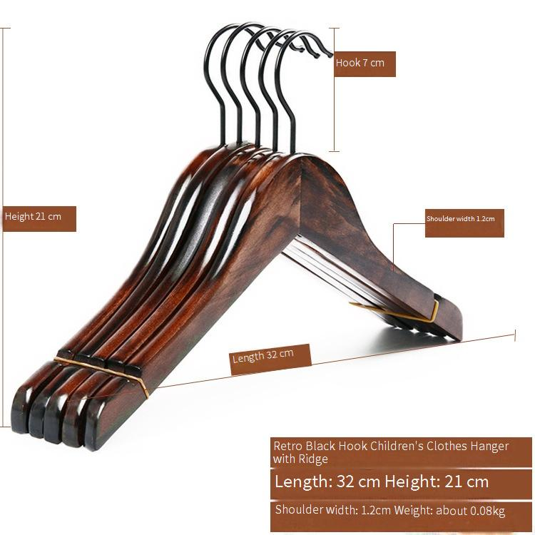 Domácí a zahradní vysoce kvalitní masivní dřevěný retro věšák na oblečení do hotelů, obchodů s oblečením, pánský, dámský, dětský dřevěný věšák na oblečení se širokými rameny_voghion.com