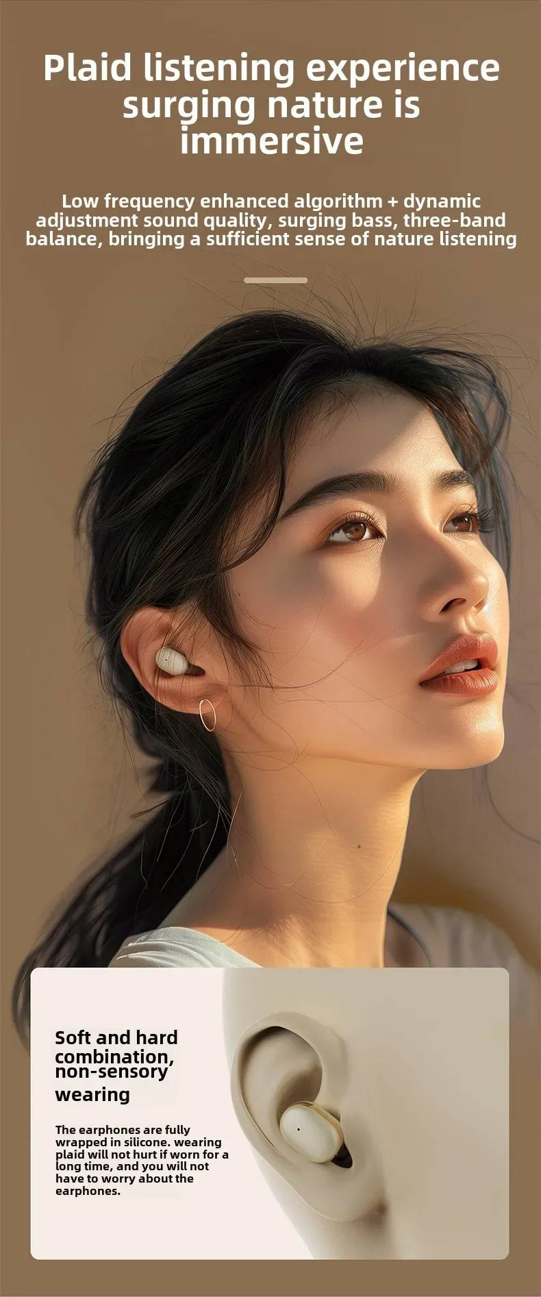 Q31 Wireless Bluetooth Headset Transparent ENC Headphones LED Power Digital Display Stereo Sound Earphones For Sports Working_voghion.com