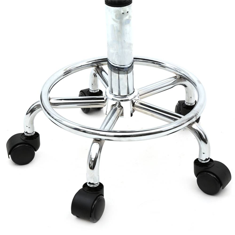 Verstellbarer Salonhocker in runder Form mit Rückenlehne und Linie in Weiß_voghion.com