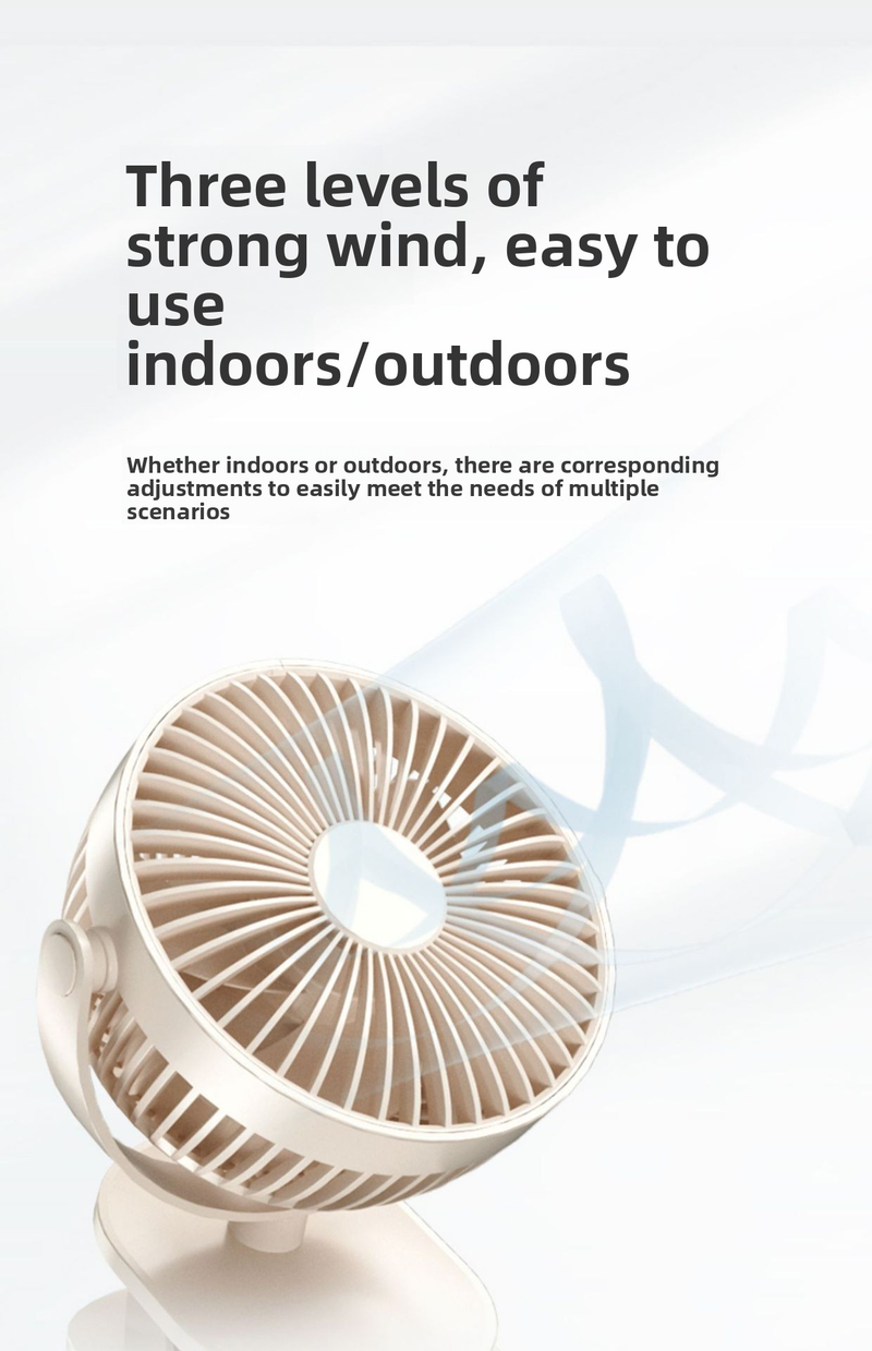 Clip-On USB Desk Fan - Mini Portable Fan For Dorm Office & Stroller (Rechargeable Quiet Operation 360° Adjustable)_voghion.com