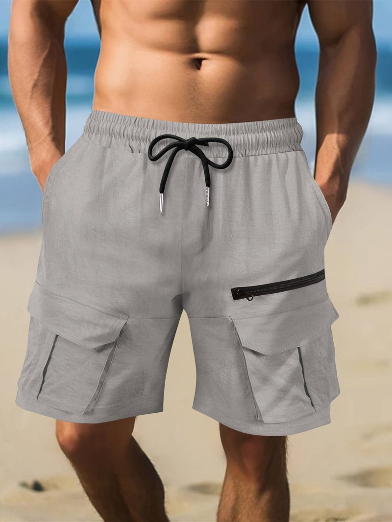 Pantaloncini sportivi da uomo, pantaloncini metallizzati, pantaloncini da lavoro multitasche, pantaloncini da corsa e da ciclismo_voghion.com