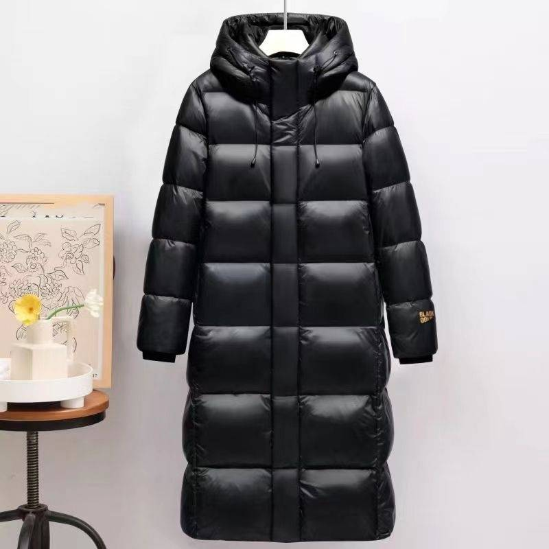 Męska długa, odblaskowa parka z odpinanym kapturem – puch gęsi 550FP w kolorze białym (czarny, M-3XL)_voghion.com