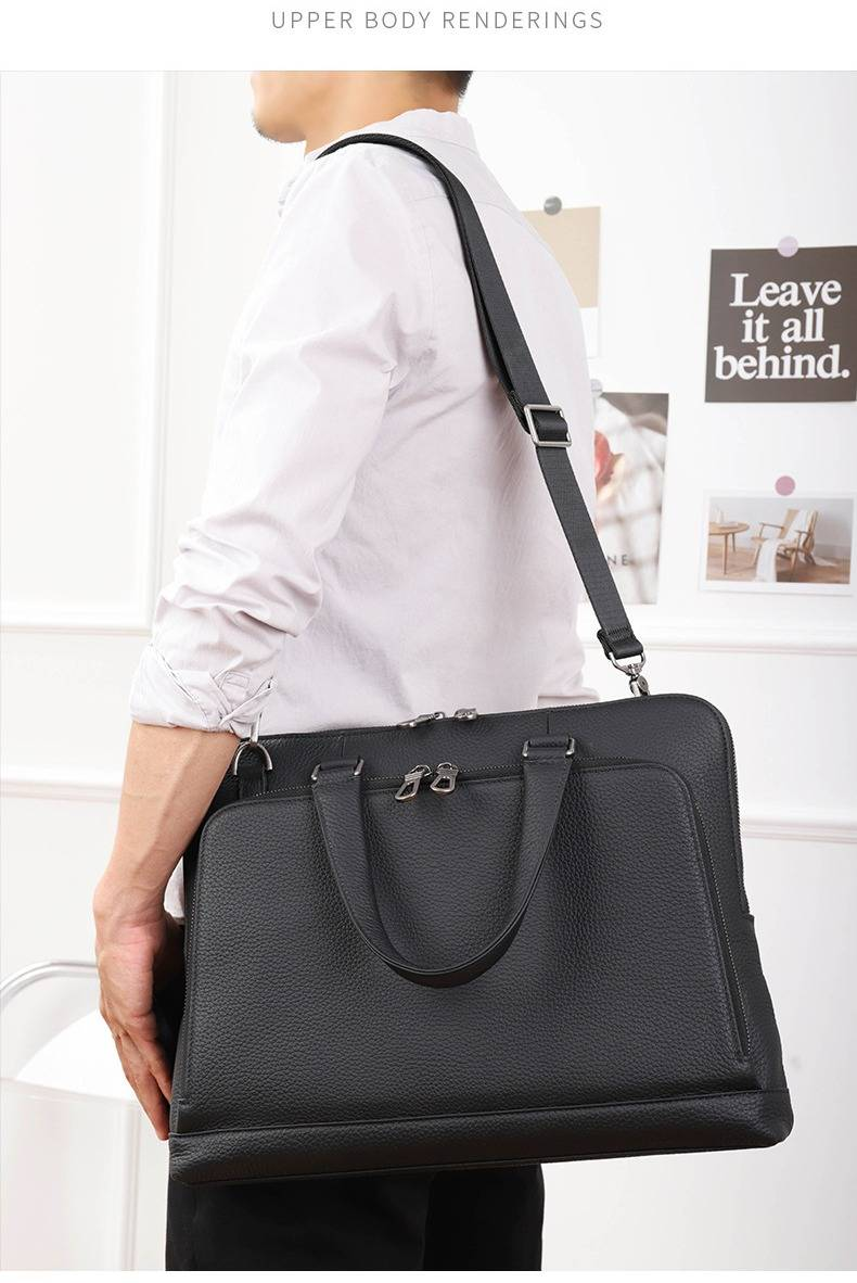 Sacs pour hommes, porte-documents, sacs à main pour hommes, simples et élégants, sac d'ordinateur en cuir véritable de grande capacité, porte-documents d'affaires pour hommes_voghion.com