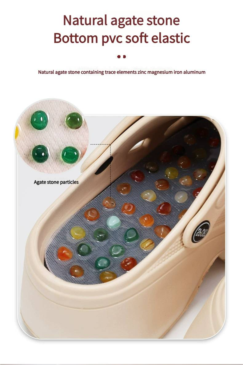 The Translation Is: "New Style Holey Shoes With Foot Massage, Foot Therapy For Both Cold And Warm Conditions, Comfortable Height Increasing Shoes_voghion.com