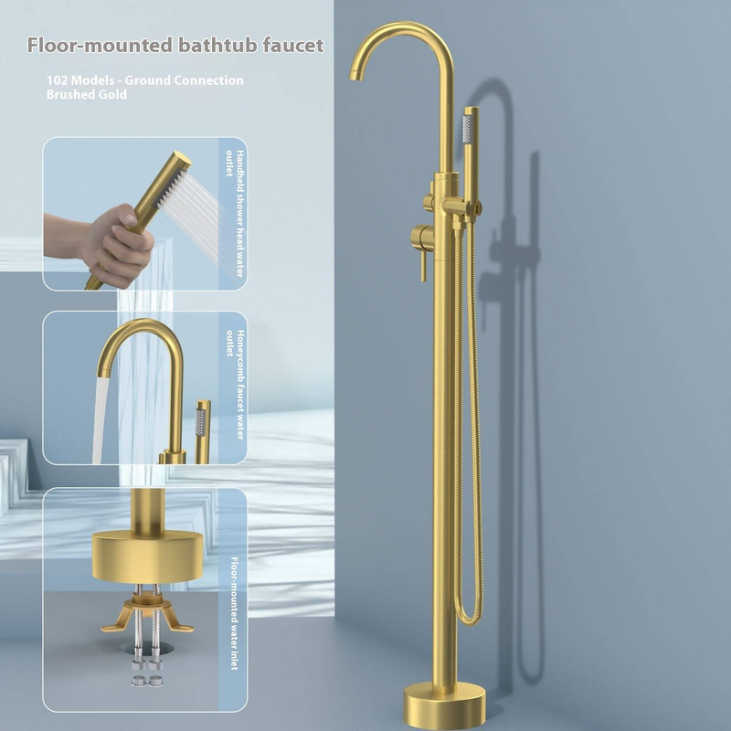 Duvara Monte Duş, Çift Fonksiyonlu, Krom Kaplamalı Premium Bakır Bağımsız Küvet Bataryası Seti – Modern Banyo Yenilemesi"_voghion.com