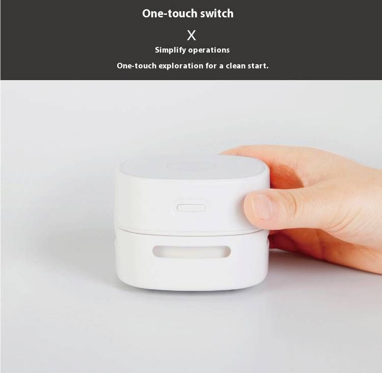 Ultra-Portable Handheld Vacuum - Cordless USB-C Rechargeable Mini Cleaner For Crumbs, Ash & Debris, Compact Desktop Dustbuster With LED Light_voghion.com