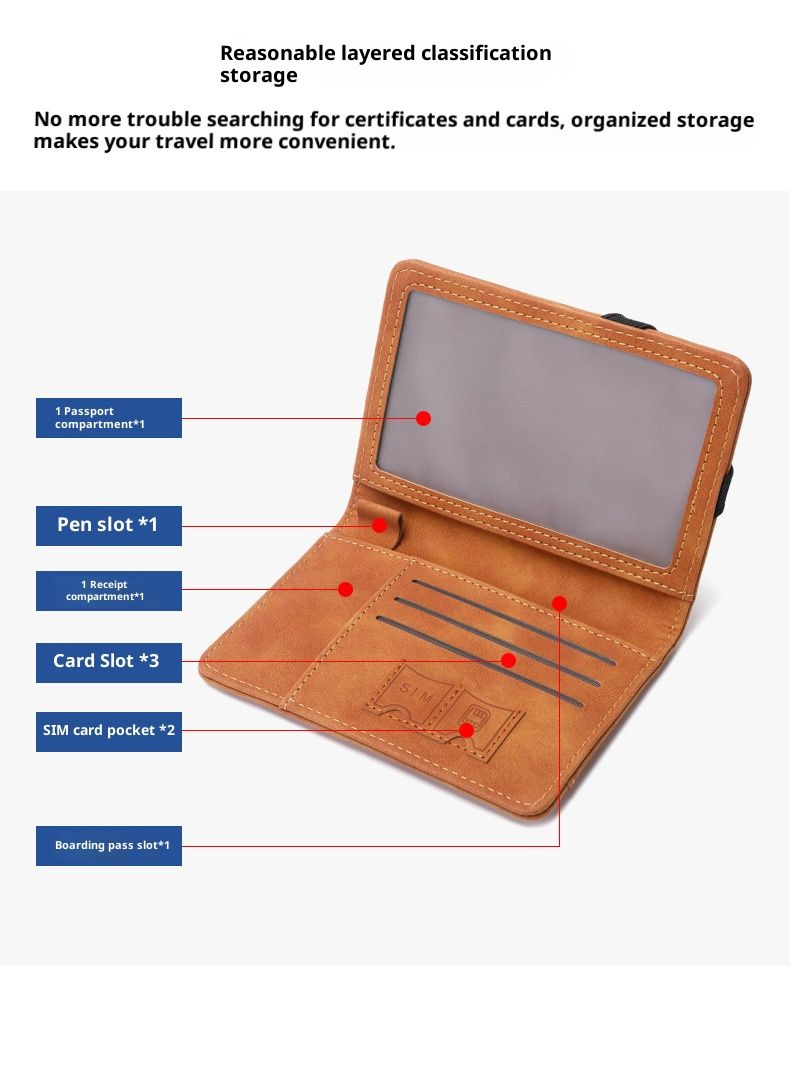 Light Luxury RFID Blocking Passport Holder - Slim Travel Wallet For Men & Women With Vaccine Card Slot, Secure PU Leather Document Organizer_voghion.com