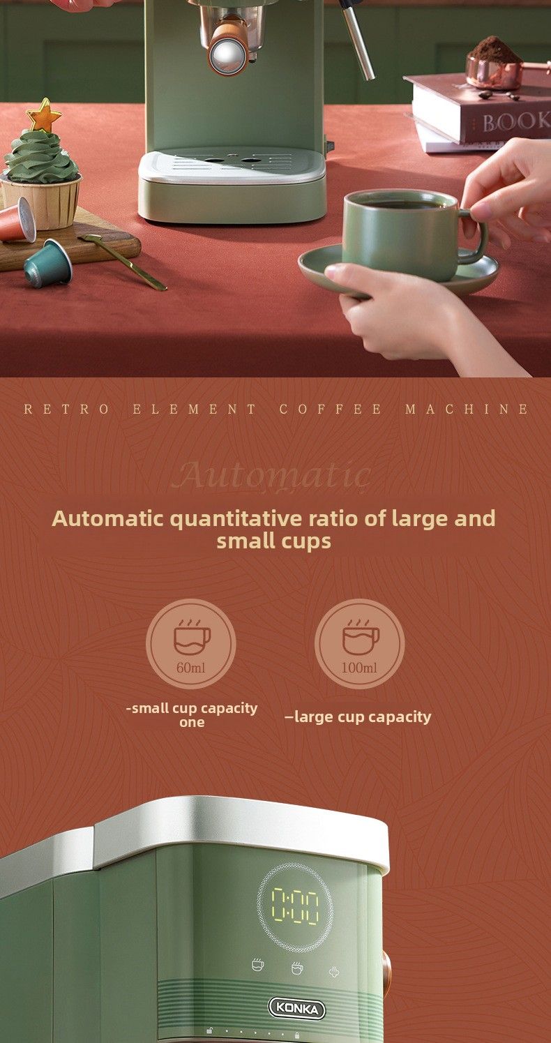 Konka Cross-Border Italian Semi-Automatic Extraction Espresso Home Small Handle Capsule Coffee Machine_voghion.com
