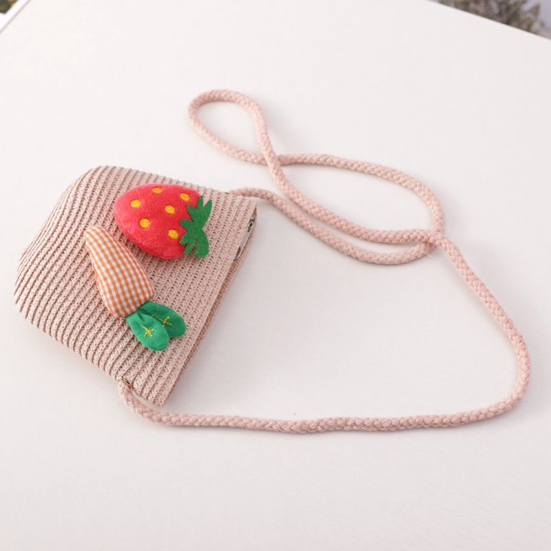 Set di borse per cappelli parasole da spiaggia versatili per bambini in paglia estiva piccola Fresh Wave Edge_voghion.com
