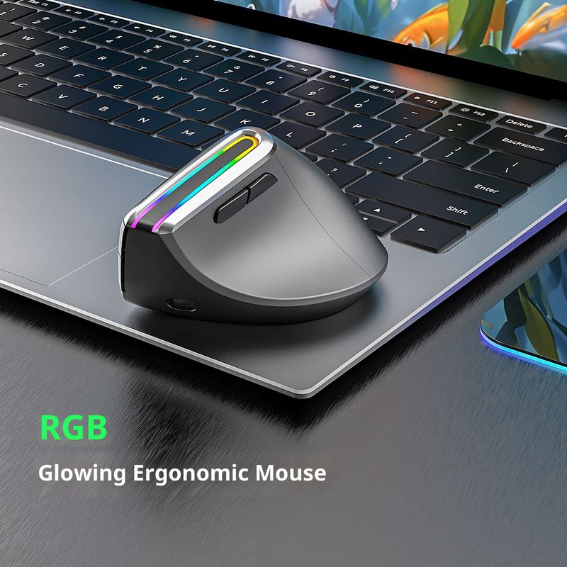 Digitex Digitex In Stock Wireless Bluetooth Three-Mode Vertical Rechargeable RGB Luminous Ergonomic Mouse Cross-Border Hot Sale_voghion.com