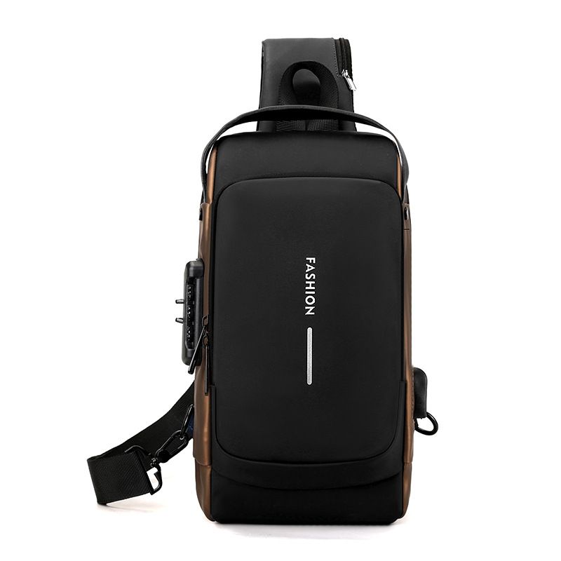 Sac à dos à bandoulière simple pour homme, imperméable, avec chargeur USB_voghion.com