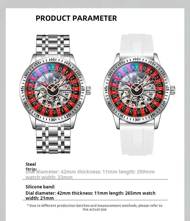 Men Mechanical Watch Automatic Luxury Gambling Rotating Plate Dial Wristwatch Man Casual Waterproof Luminous Clock Reloj Hombre_voghion.com