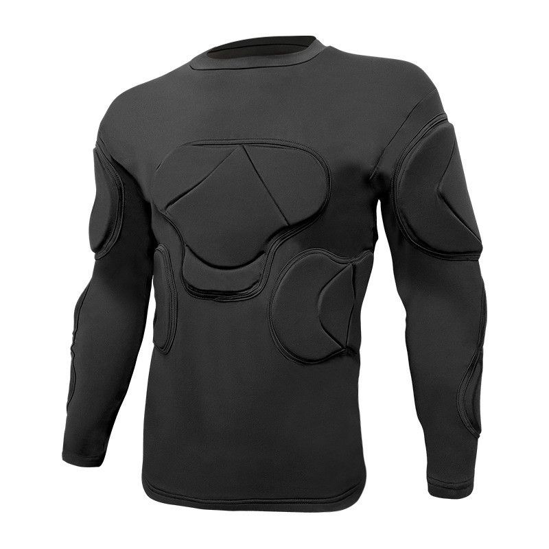 Maglia da portiere da calcio professionale resistente agli urti e attrezzatura protettiva multi-sport – Maglia a compressione a maniche lunghe con imbottitura in EVA a nido d'ape_voghion.com