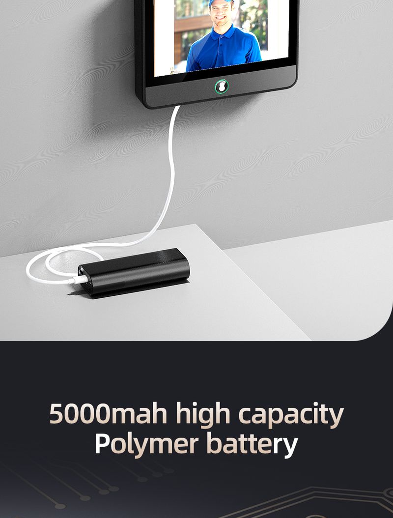 Timbre con cámara de 4,3" Tuya WiFi 2K 3MP, 5000 mAh, detección de movimiento PIR, digital, para exteriores_voghion.com