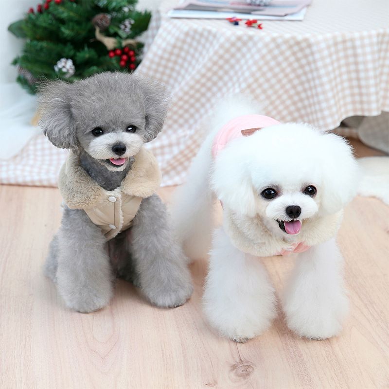 Abbigliamento per animali domestici, vestiti per cuccioli di peluche, giacca in cotone per cani di taglia media e piccola, forniture Pomeraia, stile giapponese e coreano._voghion.com