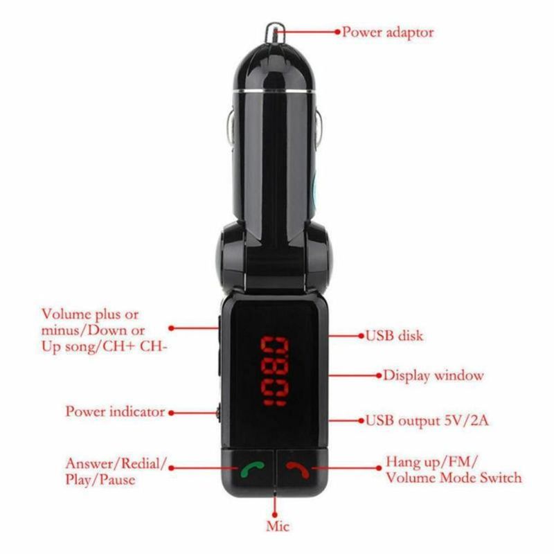 LCD Car Kit Bluetooth FM Transmitter MP3 Player 3.5mm Auxiliary USB Charger Hands-free_voghion.com