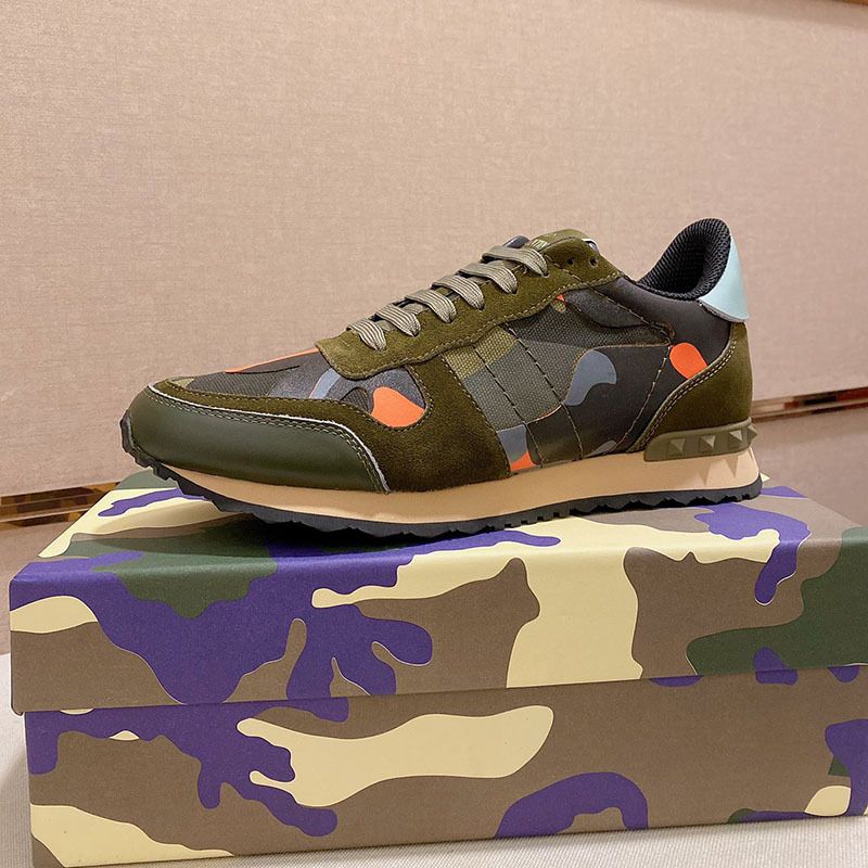 2024 Nowe buty sportowe V-Home Camouflage dla mężczyzn z nitowanym grubym dnem, modne sznurowane na co dzień, bloki kolorów_voghion.com