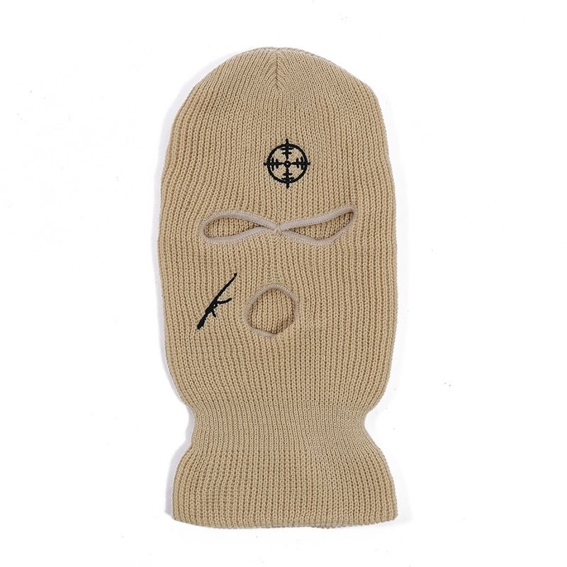 Unisex-Strickmütze mit Nackenwärmer – Winterwarmes, weiches, dehnbares Dreiloch-Design für Männer und Frauen, Radfahren im Freien, Sport und Freizeitkleidung_voghion.com