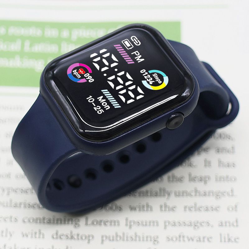 Neue Student Sports High-Look Nicht-Smart Running Leuchtende kleine quadratische elektronische Uhr_voghion.com