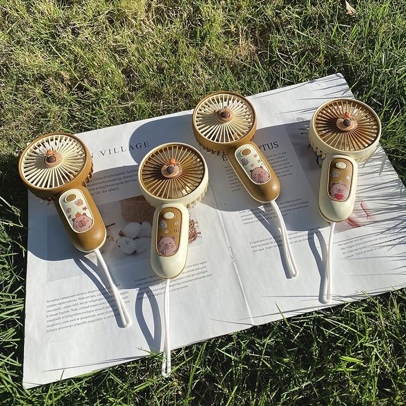 New Capibara Handheld Portable Summer Outdoor Personal Student USB Rechargeable Mini Fan_voghion.com