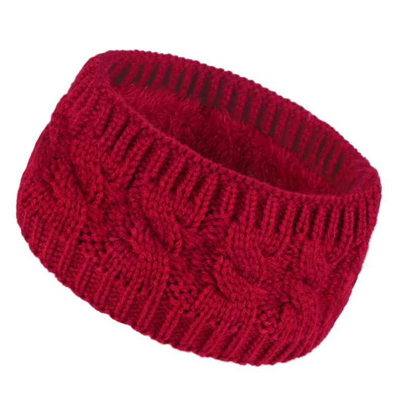 Bandeau en peluche tricoté en laine frite torsadée, couvre-chef élargi pour hommes et femmes, automne et hiver, chaud, sport, oreille_voghion.com