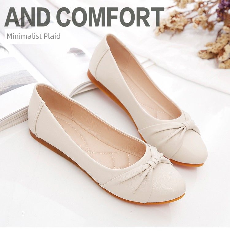 Spring & Fall Middle-Aged Flats Soft Leather Shoes_voghion.com