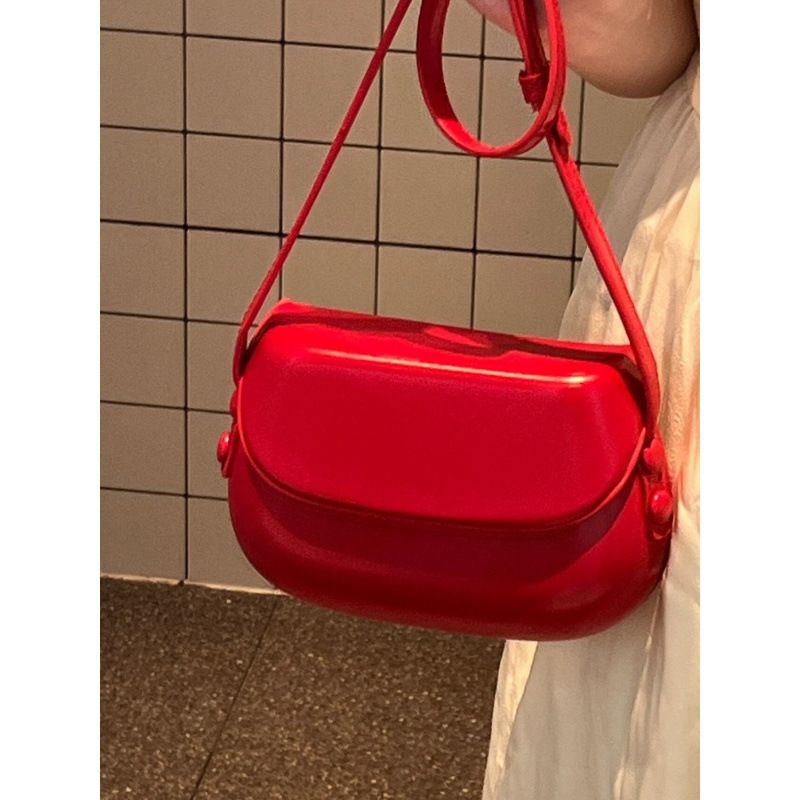 Nuova borsa a tracolla rossa INS coreana 2025 per donna, versatile e semplice, borsa a tracolla_voghion.com