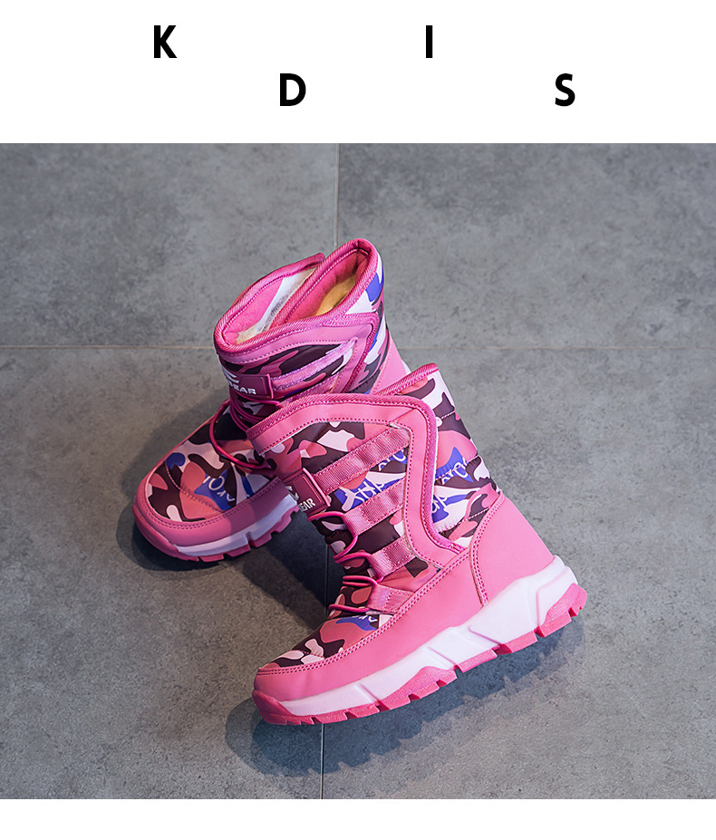 Kinder Schneeschuhe Jungen Stiefel Winter neue Samt Baumwollstiefel Baby warme Mädchen Schuhe_voghion.com