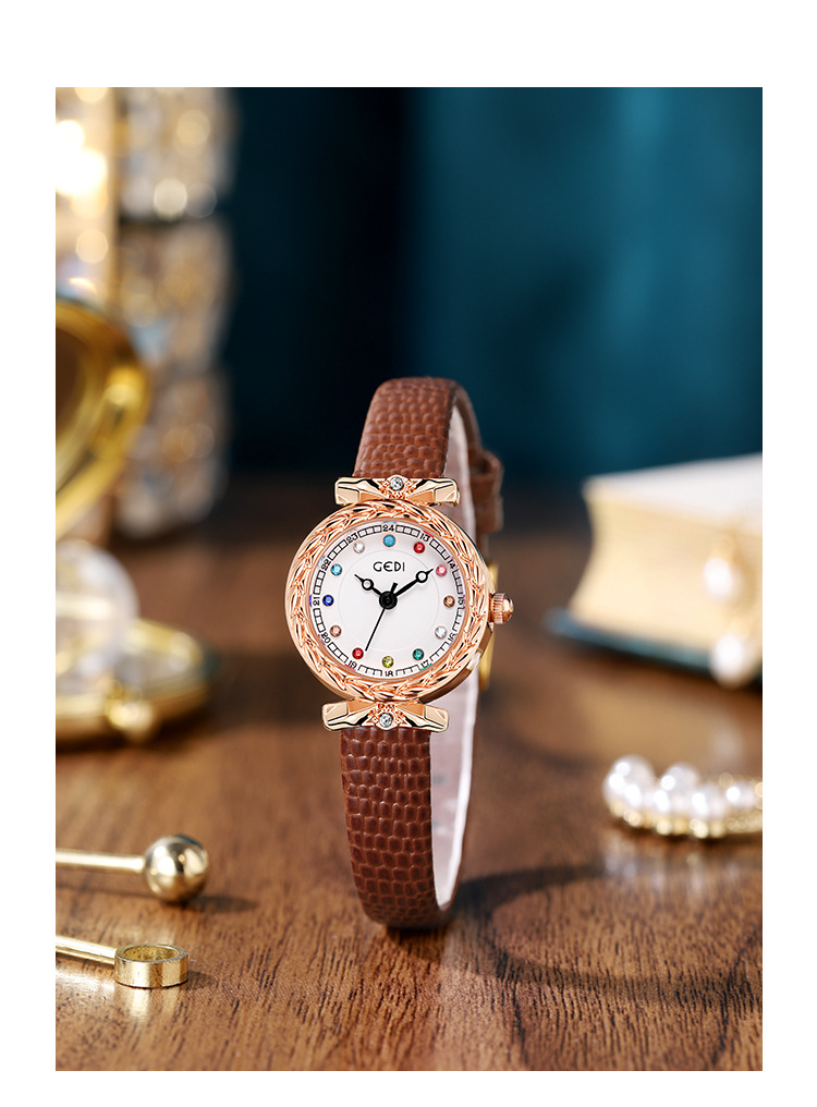 GEDI orologio da donna quadrante in madreperla orologio rotondo cintura di lusso leggera di nicchia impermeabile Xiaohongshu orologio da donna modello caldo_voghion.com