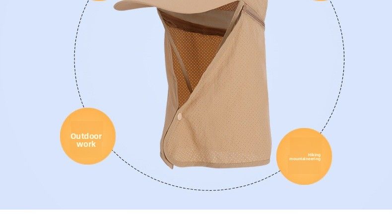 Sombrero de verano de secado rápido para el sol al aire libre con chal, gorra de béisbol para hombres y mujeres, visera de protección solar impermeable, escalada, pesca_voghion.com