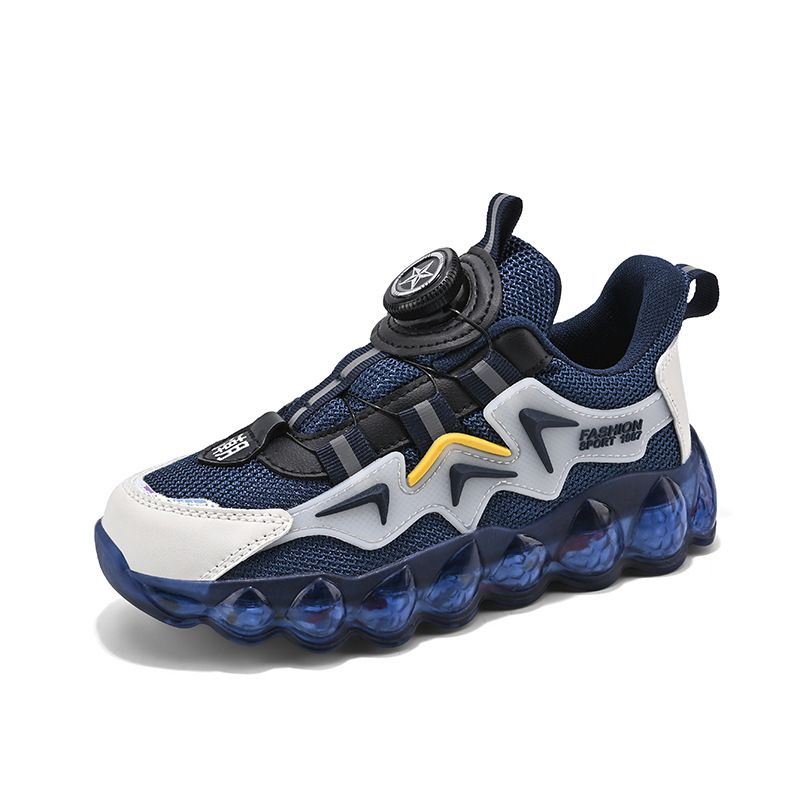 Boys' Sports 2025 Spring And Autumn Breathable New Rotating Buttons, Dad's Mid Size Children's Shoes, Soft Soles, Trendy_voghion.com
