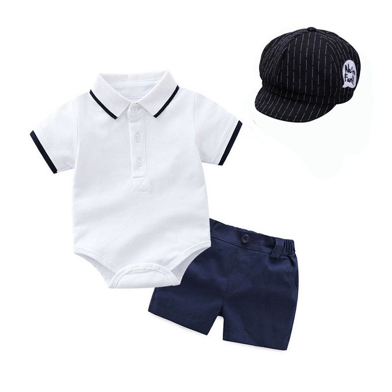 Dziecięcy nowy chłopięcy kombinezon POLO Gentleman + czapka Ubranka dla chłopców i dzieci_voghion.com