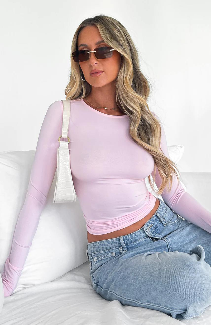 Maglietta a maniche lunghe da donna, autunno inverno, Y2k, crop top, casual, slim fit, pullover, tinta unita, scollo a V, t-shirt streetwear, t-shirt basic da donna_voghion.com