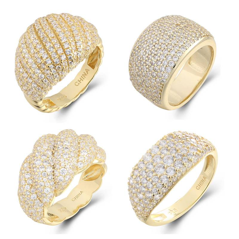 Anello di lusso in argento sterling S925 fatto a mano con cielo stellato pieno di diamanti e zirconi, gioielli alla moda da donna_voghion.com