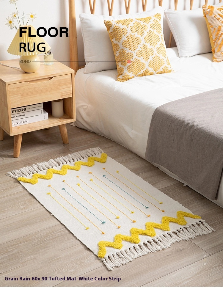60x90 Floor Mat Door Mat Color Stripes Crescent Edge Cut Flower Bedroom Home All Match Style Home Shoe Mat_voghion.com