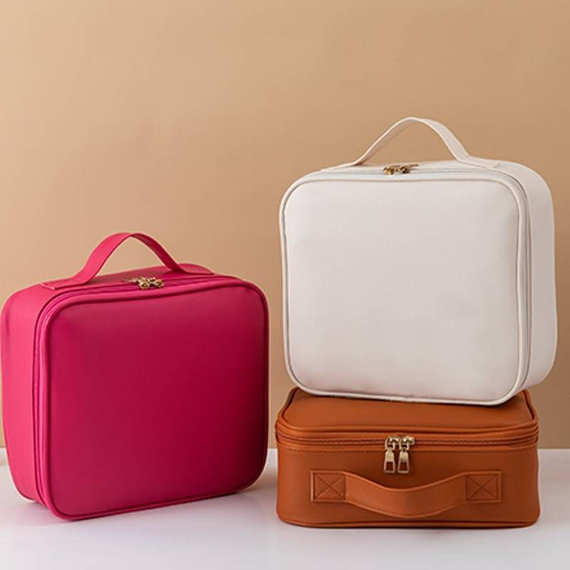 Family Organizer Makeup Case With Mirror Light Rechargeable Large Capacity Portable Storage_voghion.com