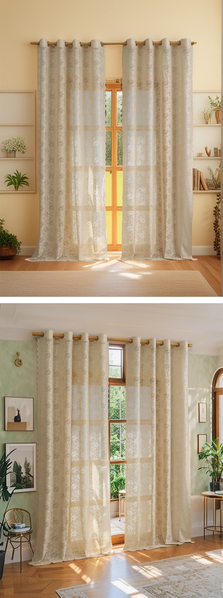 Summer Modern Simple Window Screen Summer Fresh Light Transmitting Lace Embroidered Window Screen Balcony Bedroom_voghion.com