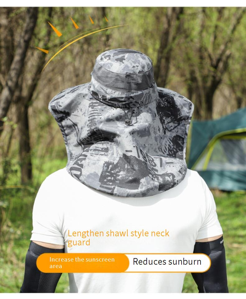 Cappello da sole unisex UPF 50+ con paranuca - Protezione UV per viaggi e pesca all'aperto in estate_voghion.com