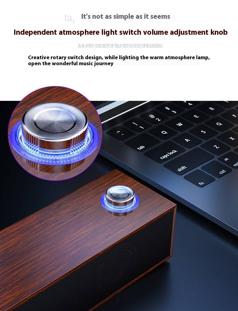 Houten Soundbar 3513 - Bluetooth/bedrade multimedialuidspreker met diepe bas voor pc en desktop_voghion.com