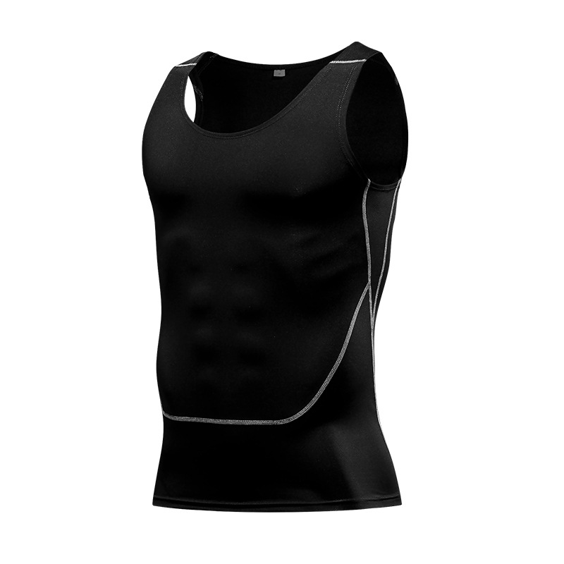 Men's Clothing Tight Training Vest Sleeveless Sports Running Gym Basketball Elastic Quick Drying Vest_voghion.com