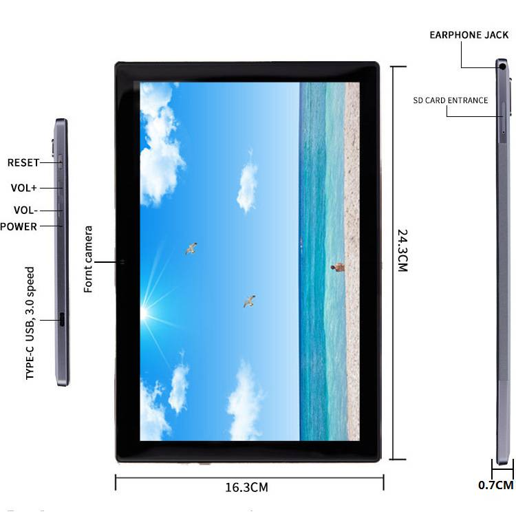10.1 inç HD IPS Ekran, Sekiz Çekirdekli İşlemci, 128 GB Depolama, 6000 mAh Pil, Oyun ve Ofis Çalışmalarını Destekler, Çocuklar İçin Öğrenme Modu_voghion.com