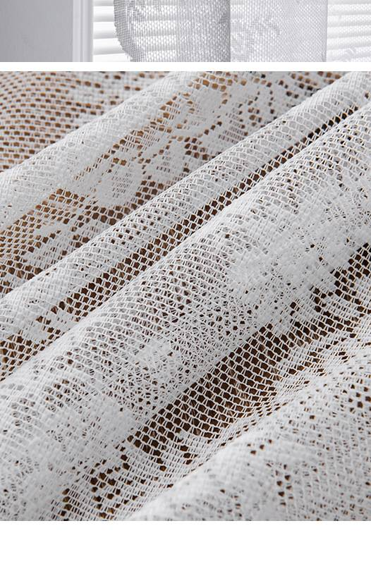 Tende trasparenti in pizzo bianco – Pannelli per finestre in voile di policotone per soggiorno e camera da letto – Tende trasparenti con ricamo in stile coreano (150×240 cm, set di 2 pannelli)_voghion.com