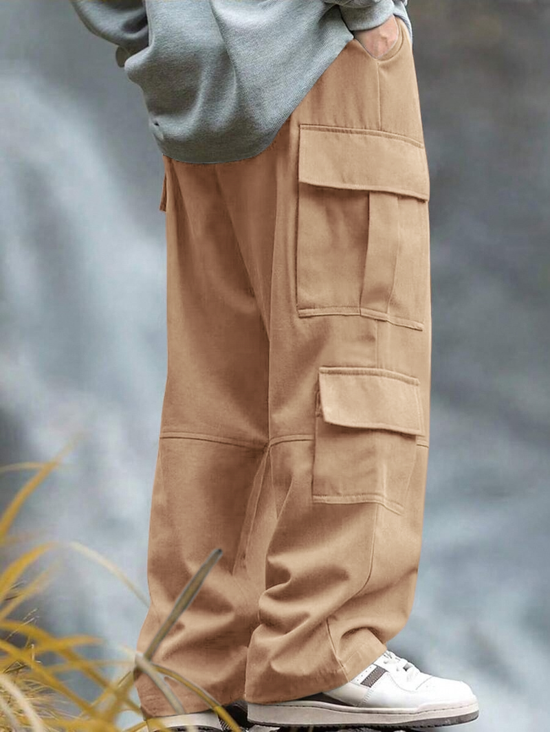 Men's Stretch Wrinkle-Resistant Cotton Athletic Pants - Comfort Fit With 4-Way Flexibility_voghion.com