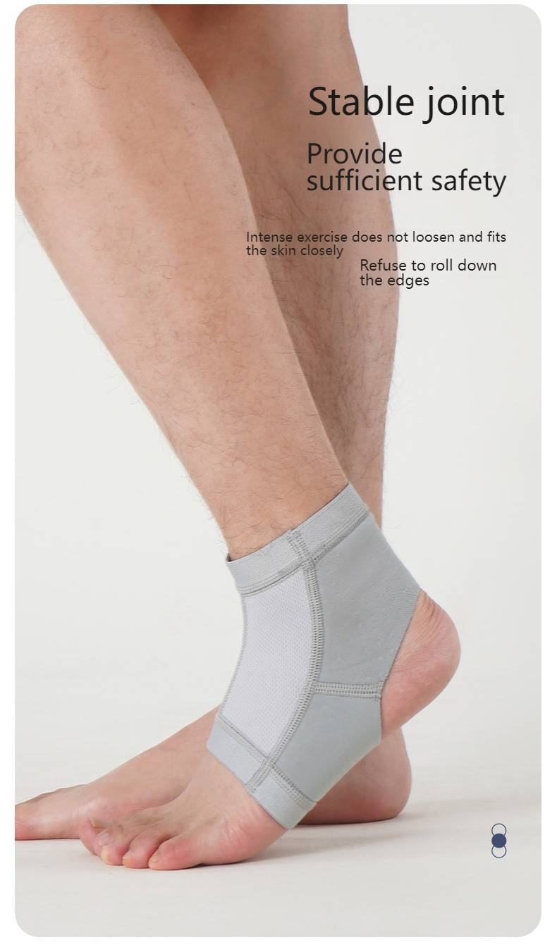 Nailisi Ankle Support Brace – Lightweight Breathable Sleeve For Basketball, Running & Tennis (S/M/L Sizes, Grey/Black)_voghion.com