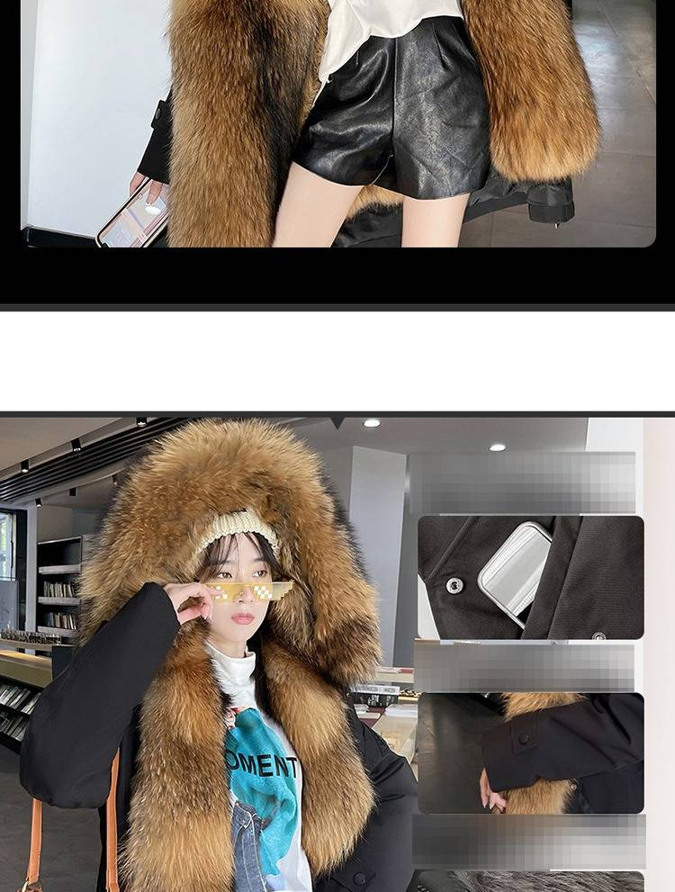 Parka lungo e medio da donna con fodera in pelliccia sintetica e cappuccio – Giacca invernale calda (fodera interna nera/beige/carbone/oro/marrone)_voghion.com