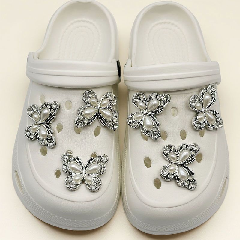 6 pezzi di accessori per scarpe fai da te alla moda, decorazioni in resina a forma di farfalla, diamante e perla_voghion.com