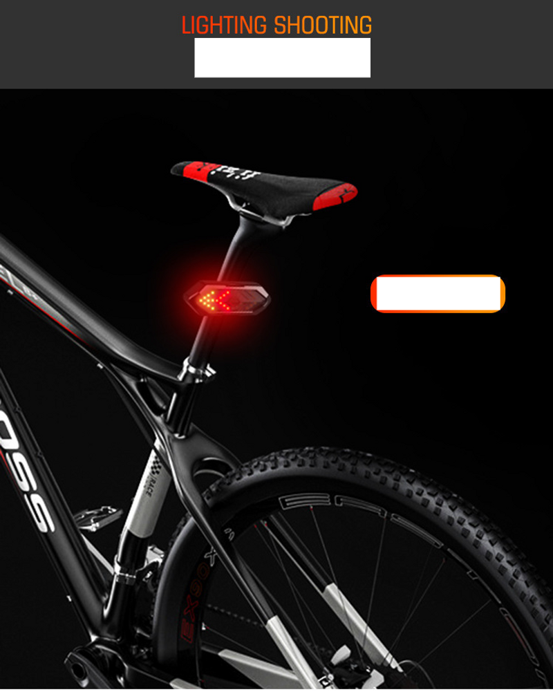 Intelligent remote control turn signal USB charging mountain waterproof taillight 18led bike with horn warning light_voghion.com