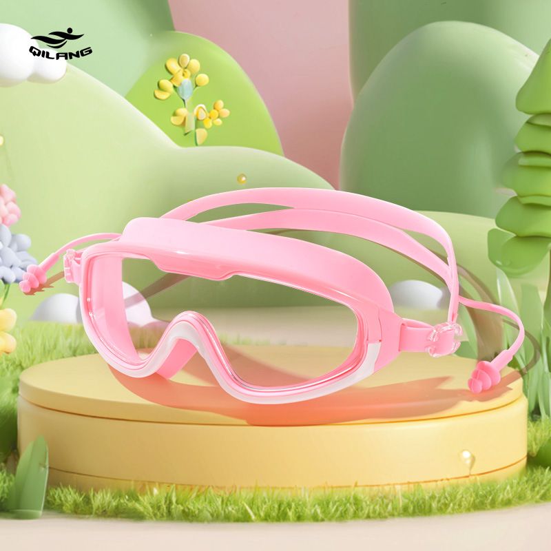 Children's HD Large Frame Waterproof Anti-Fog Transparent Comfortable Non-Tightening Boys And Girls Youth Swim Goggles_voghion.com